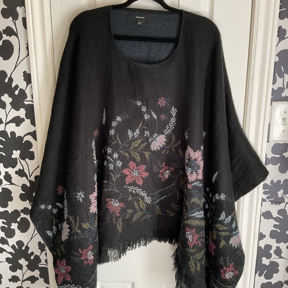 Vero Moda Black and Pink Poncho, boho,bohemian,cool,flowy,unique